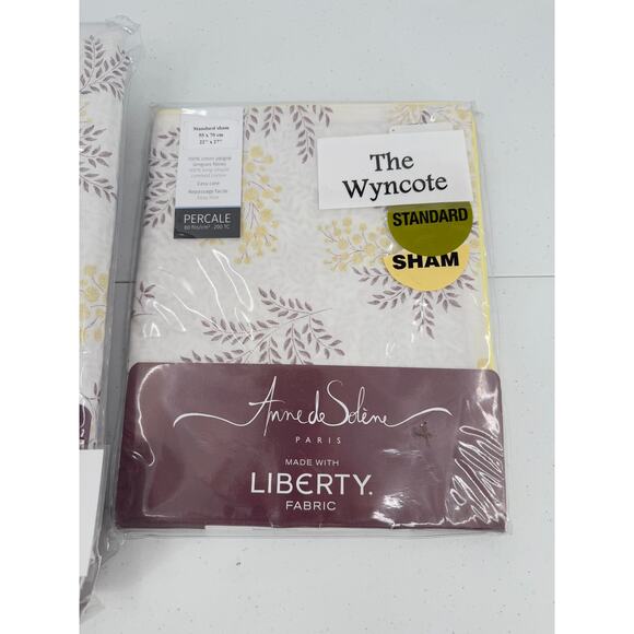 NWT Mimosa By Anne De Solene Floral QUEEN Duvet & Sham Set Percale Cotton - Picture 2 of 12